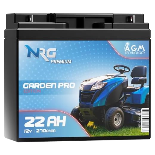 NRG PREMIUM Rasentraktor Batterie 12V 22Ah 270A/EN AGM Batterie Akku 12V doppelte Lebensdauer ersetzt 17Ah 18Ah 20Ah 21Ah 23Ah auslaufsicher wartungsfrei