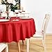 KAIPHO Red Round Tablecloth Waterproof Stain Resistant Wrinkle Free Table Cloth 210GSM Polyester Washable Wipeable Table Cover for Party, Banquet, Wedding, Indoor and Outdoor use (48 inch, Circle)