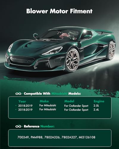 Image of SCITOO HVAC Blower Motor Fit for 2017-2019 for Mitsubishi Outlander,2017-2019 for Mitsubishi Outlander Sport Heater Blower Motor Assembly Replacement AC Blower Motor