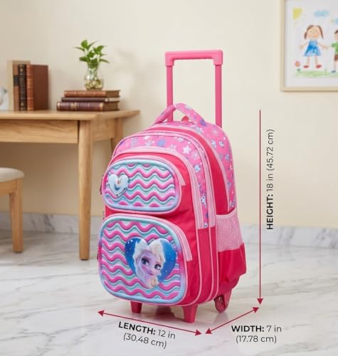 Image of ADSON 3D Embossed School Trolley Bag Large School Bag for Boy Girl, Kids School Bag, Travel Backpack for Girl Boy, Ideal for Children Trolley 16 Inch Water Resistant