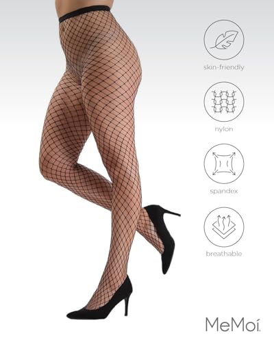 Image of MeMoi Maxi Fishnet Stockings for Women, Nylon Sexy Stockings, Comfortable and Breathable Fashion Tights
