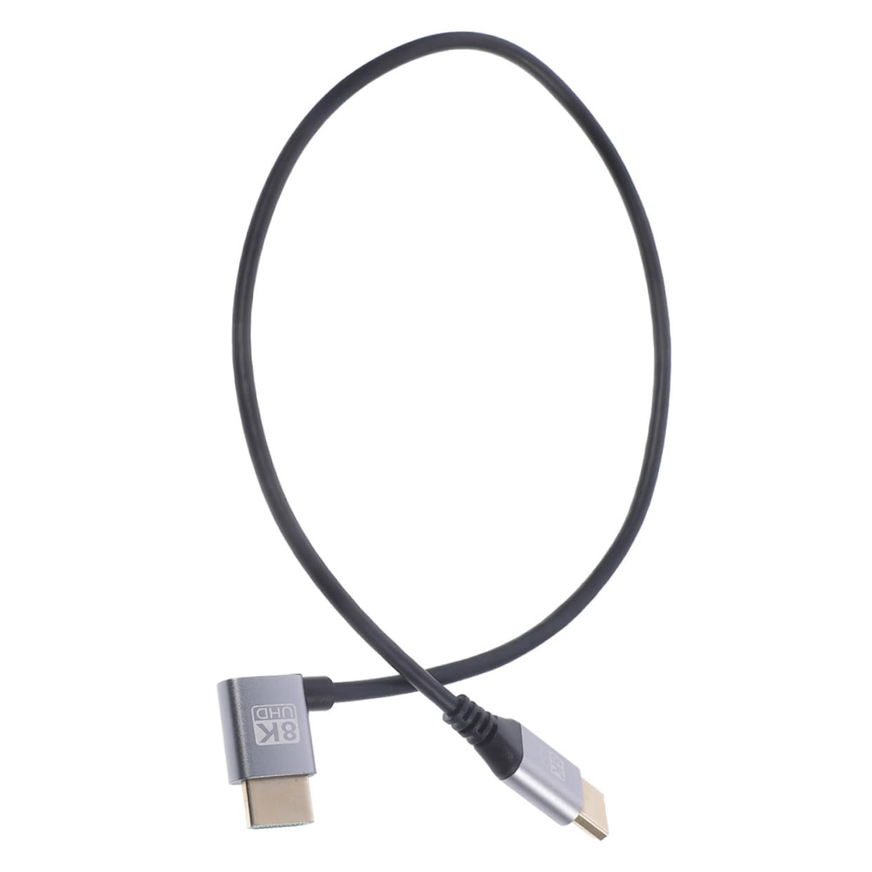 SECFOU 8k Left Bent Video Cable 1 Meter Male to Male Cord for Computer Monitor and Tv Connection, Laptop Accessory Compatible with Projector and Set-top Box
