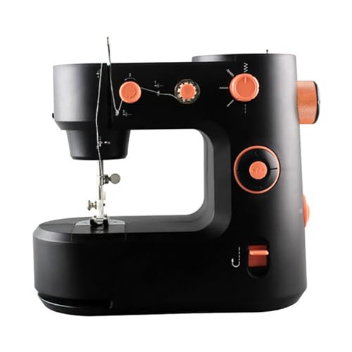 ERICAT Máquina De Coser Portátil, Máquina De Coser Electrónica con Función De Iluminación LED, 5 Tipos De Línea Básica Y 2 Velocidades Ajustables, Bobinado Automático Y Densidad Ajustable, para Ropa