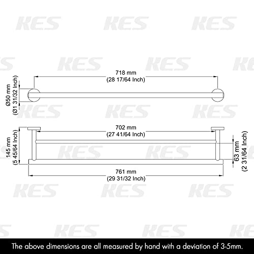 Kes Double Towel Bar Brushed Brass Bathroom Towel Rack 30 Inch Bath Towel Holder Sus 304 Stainless Steel Rustproof Wall Mount, A2001S75-Bz #TOP1