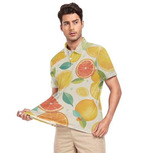 Chemise de golf séchage rapide t-shirt sport manches courtes polo homme jaune citron S-XL