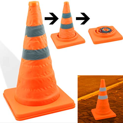 tiktecklab 4 Pack 17.5 inch Collapsible Traffic Cones Multi Purpose Pop up Reflective