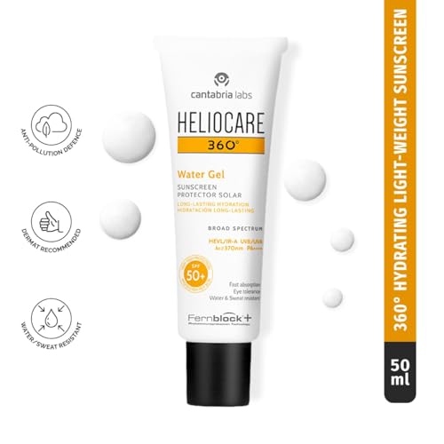 Generic 360° Water Gel Sunscreen SPF 50+, Broad Spectrum UVA/UVB Protection, Long-Lasting Hydration, Water & Sweat Resistant, 50ml