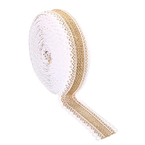 PATIKIL 1" Wide 11 Yards Burlap Fabric Ribbon