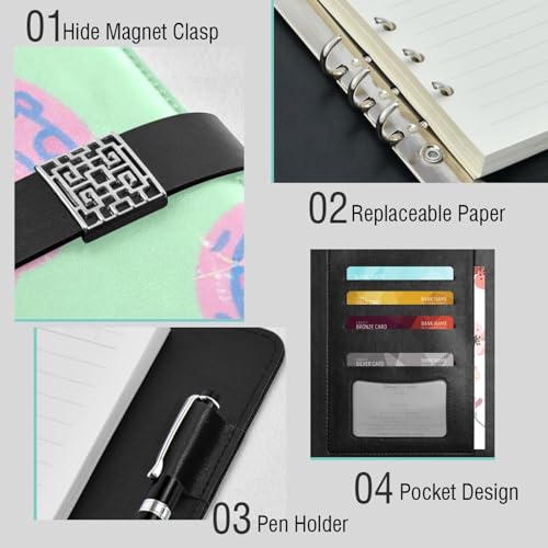 Carnet de notes ligné cuir imperméable léopard citrouille 17x23