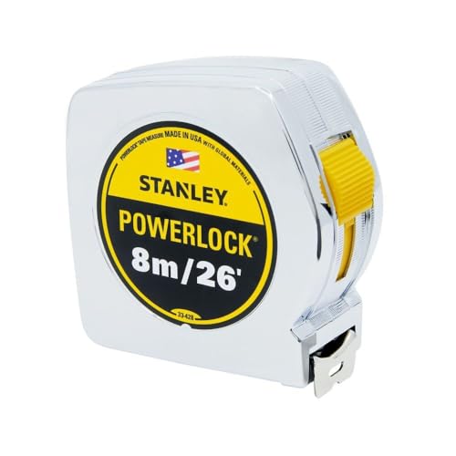 Cinta métrica PWRLCK TPRL YELL METRIC amarilla para carpinteros y medición industrial de precisión 7
