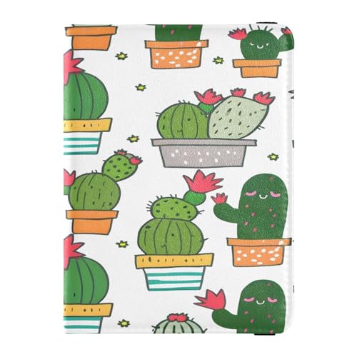 Porta passaporto portafoglio porta carte di vaccino di credito custodia pelle carino cactus organizer per documenti da viaggio Multi