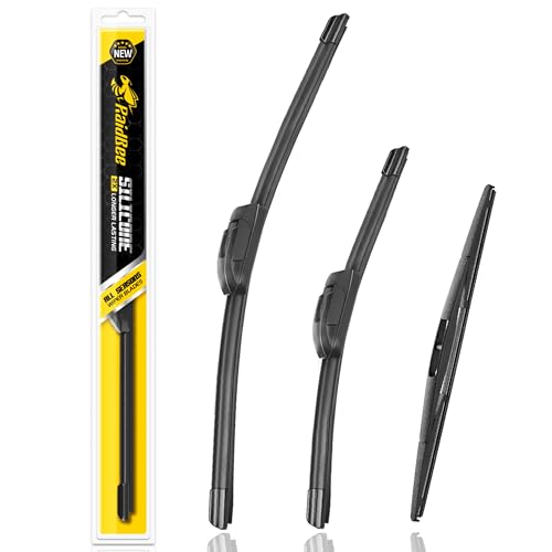 Raidbee® Silicone Windshield Wiper blades 3 pack Replacement for HONDA Fit 2020 2019 2018 2017 2016 2015 2014 2013 2012 2011 2010 2009 All-Season Silicone Windshield Wipers 28