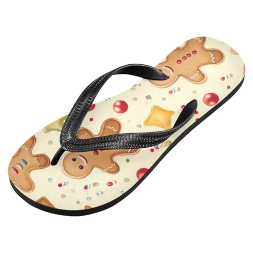 Gingerbread Man Xmas Men's & Women's Classical Beach Rubber Sandal Flip Flop Comfortable Slipper 214B2871