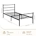FetiNes Bettgestell Gästebett Metallbett | Modern Einzelbett Jugendbett Bettrahmen mit Lattenrost für Schlafzimmer Gästezimmer | 90x190 cm | Schwarz