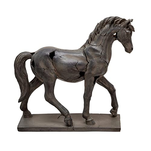 Estatua Decorativa de Caballo en Resina Marrón