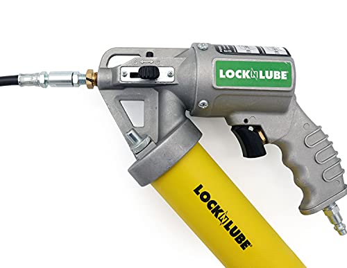 Image of LockNLube 2-in-1 Pneumatic Grease Gun with Single Shot & Continuous Modes. Single-Shot and Continuous delivery Modes in one Grease Gun! Easily Switch delivery Mode with The Sliding Selection Lever.