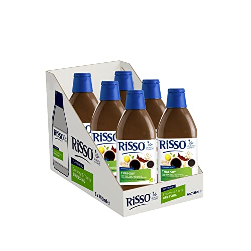 Salsa de Soja Tailandesa - Salsa de Soja Oscura con Textura Firme - Pack de 6 Botes de 750 ml - Deliciosas Notas de Jengibre y Cítricos y Densidad Cremosa - Explosión de Sabor para tus Platos - Risso