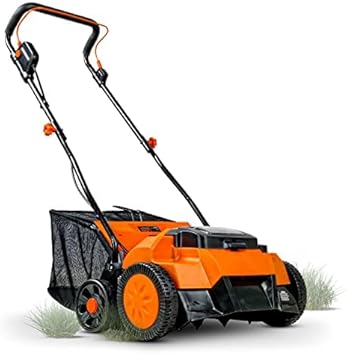 Review SuperHandy 2 in 1 Walk Behind Scarifier, Lawn Dethatcher Raker Cordless Electric 40V 4Ah 14.2-inch Rake Path with Collection Bag for Yard, Lawn, Garden Care, Landscaping Review SuperHandy 2 in 1 Walk Behind Scarifier, Lawn Dethatcher Raker Cordless Electric 40V 4Ah 14.2-inch Rake Path with Collection Bag for Yard, Lawn, Garden Care, Landscaping