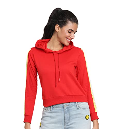 Image of Bewakoof Women's Solid Regular Fit Full Sleeve Cotton Hoodies