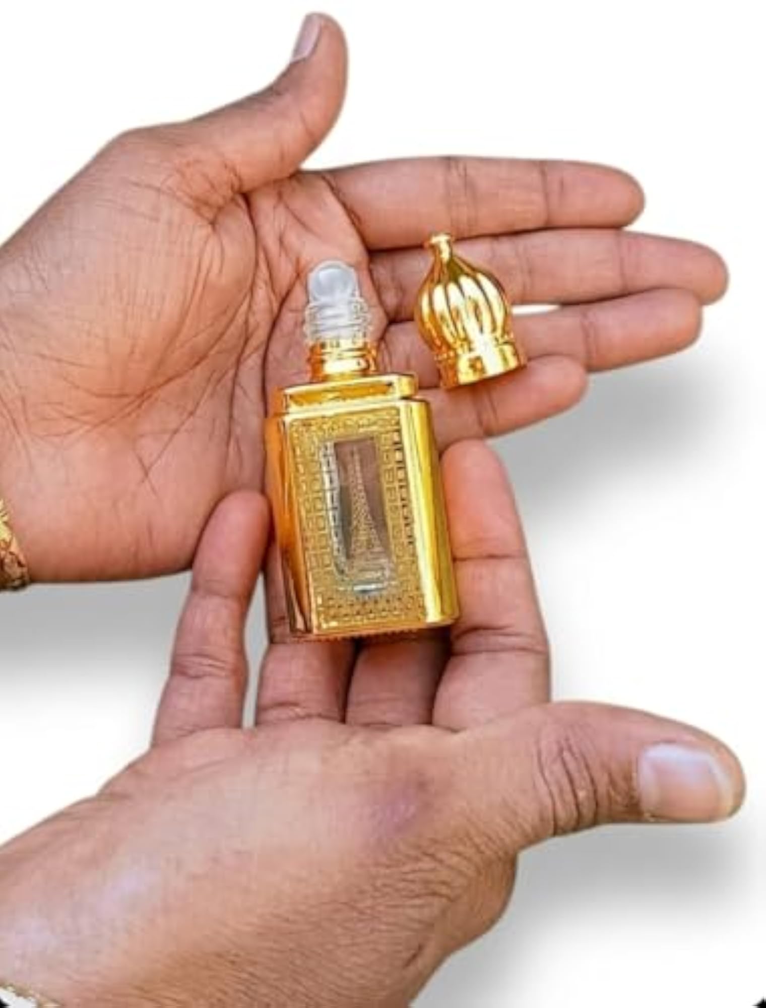 Elegant Decorative Golden Fragrance Bottle, 10ml