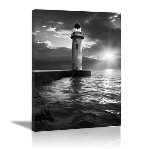 Toile paysage noir et blanc moderne 60x80cm pour décoration murale photo