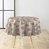 INCLUS : Nappe Ronde (Ø 160 cm) Feuillys Lin, PVC Textilia