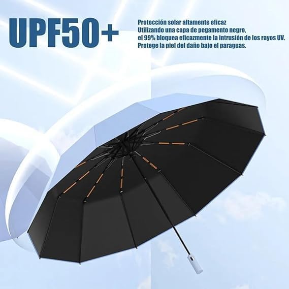 Image of Automatic Open Close Windproof Folding Travel Umbrella, Portable Compact Rain Umbrella for Men & Women Strongest Premium Auto Folding Umbrella for Rain and Sun (sky-blue)