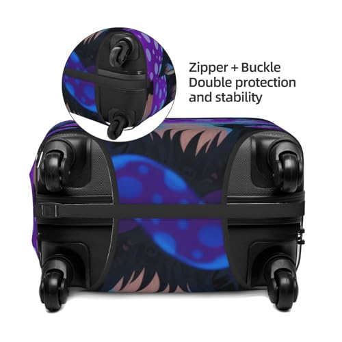 Night Mushrooms Purple Elastic Luggage Cover Elastic Suitcase Cover Protector Anti Scratch Covers For 22-24 Inch Luggages M4