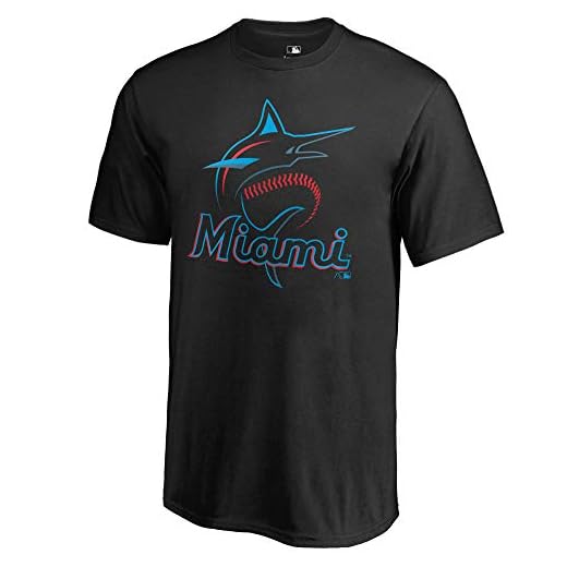 Outerstuff MLB Youth 8-20 Team Color Cool Base Polyester Performance Primary Logo T-Shirt (Large, Miami Marlins Black)