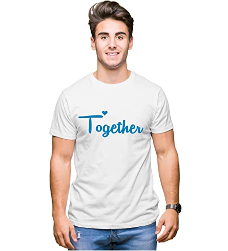 Image of Hangout Hub Hangout-Hub-NP18 Men's & Women's Round Neck T-Shirt-Together Forever | Always Protec Trust King Queen-Pack of 2-Couple T-Shirts