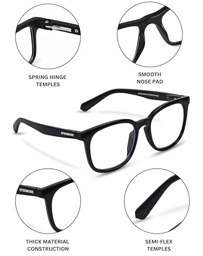 Image of EFERMONE Reading Glasses for Men and Women with Accurate Power CR39 Lens | TR90 Frame | Scratch Resistant Lens | Spring Hinge Temples | Round Design (Medium)