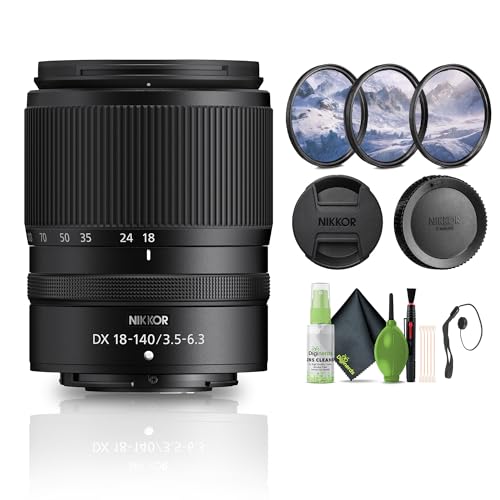 Nikon NIKKOR Z DX 18-140mm f/3.5-6.3 VR Compact Zoom Lens + Cleaning Kit + 3 Piece Filter Kit + Lens Cap (Renewed)