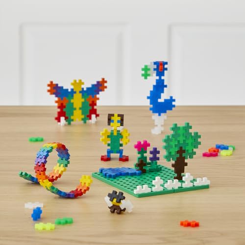 Plus-Plus- Set di mattoncini da Costruzione, in Pratica Scatola di Metallo con Manico, 600 Pezzi, Multicolore, 7002 - Lego - Immagine 4