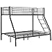 Produktbild ArtLife Hochbett Jonas  Etagenbett 90/140 x 190 cm mit Leiter & Rausfallschutz für 3 Personen bis max. 150/300 kg  Stockbett aus Metall schwarz