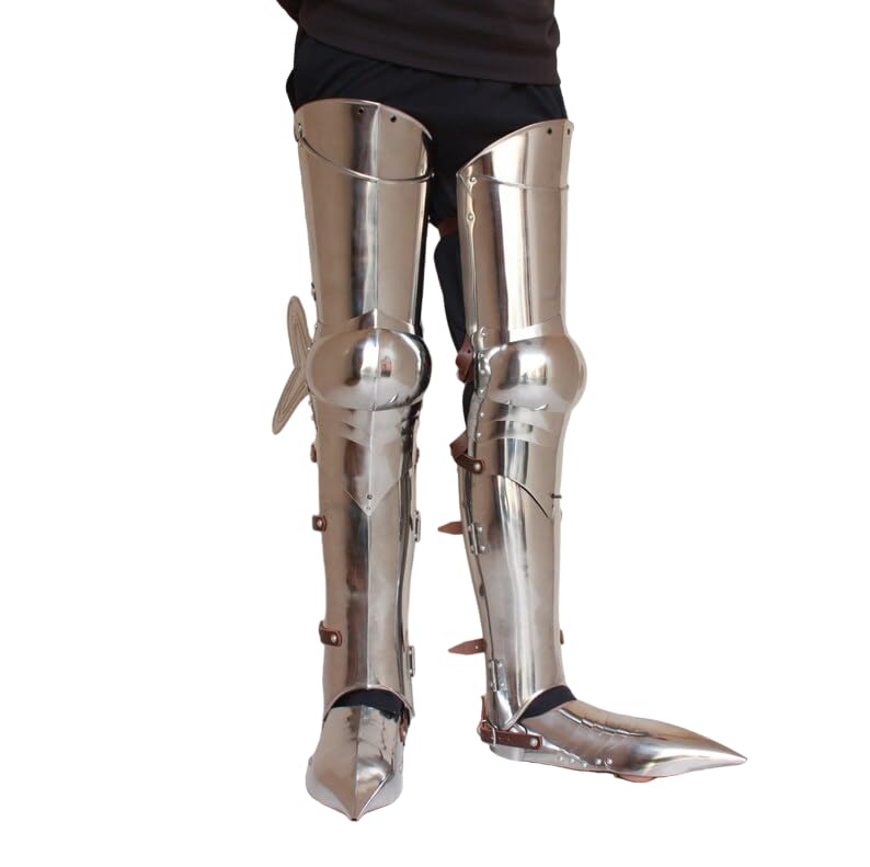 Medieval Steel Gothic Full Leg Armor with Sabaton Reenactment Leg Guard Costume Knight Armour Collectibles