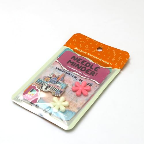 Image of Awesome Pattern Studio Needle Minder Set - Washington Magnetic Needle Minder + 2 Needle Threaders. Enamel Pin for Cross Stitch, Embroidery and Craft