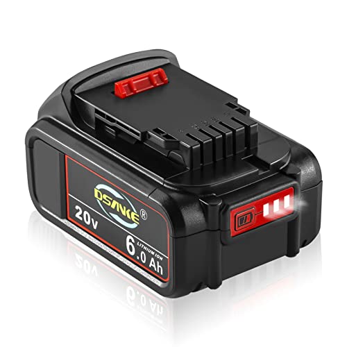 DSANKE 20V 6.0Ah Battery Replace for Dewalt 20V Battery DCB205 DCB205-2 DCB206 DCB207 DCB204 DCB203 DCB201 DCB200 DCB180 DCD/DCF/DCG/DCS Series 20V Dewalt Battery