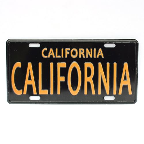 California Black with Yellow Novelty Embossed Metal License Plate