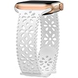 ✿✿【Design unique】 Découpe en dentelle : bords ondulés, ne reste pas mouillé sous le poignet après le lavage des mains comme d’autres bracelets rigides, ajustement poreux, chaque pétale peut être fixé. Nos bracelets de montre sont légers, respirants, imperméables, résistants aux taches et à la transpiration. Avec plusieurs couleurs élégantes au choix, elles s’adaptent parfaitement à toutes les tenues et peuvent être facilement changées pour toute occasion.