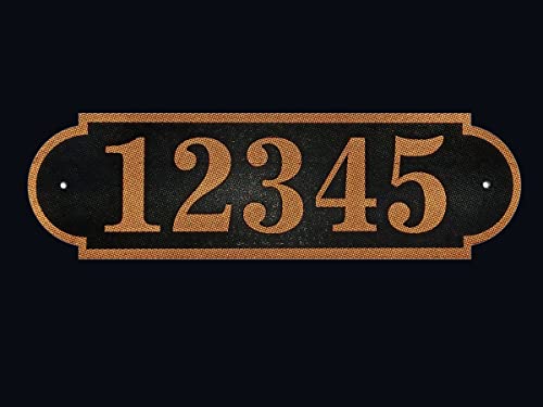 Curb-N-Sign Horizontal Fancy Address Numbers For Outside, Custom, Reflective, Pre-Drilled, Rust Free Printed Sign (Medium (4X16`Inches), Bronze) #TOP1