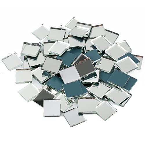 Youway Style Real Mirror Mosaic Tiles,200G Silver Mirror Glass Tiles For Crafts,Square Mosaic Glass Pieces For Disco Ball Decor,Diy Coasters Kit(0.79 X 0.79 Inch） #TOP23
