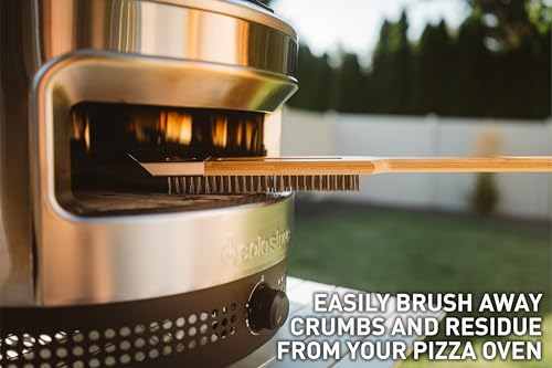 Image of Solo Stove Pizza Oven Brush | Perfect for Pizza Stone Cleaning & Crumb Removal - Lightweight, Long-Lasting Oven Cleaner Tool, Durable Bamboo Frame /Stainless Steel Bristles, L x W: 73,7 x 1,9 cm