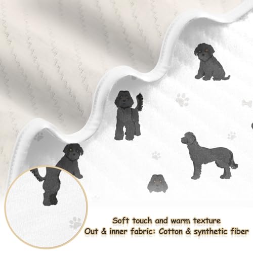 Image of Labradoodle Black Baby Swaddle Blanket for Boys and Girls, Muslin Baby Receiving Swaddle Blanket, Soft Cotton Nursery Swaddling Blankets for Newborn Toddler Infant