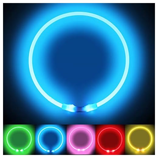 LMLMD Luminoso Collar Perro de Mascota LED, Ajustable Recargable 3 Modos, Collares LED para Perros Pequeños/Medianos/Grandes, azul
