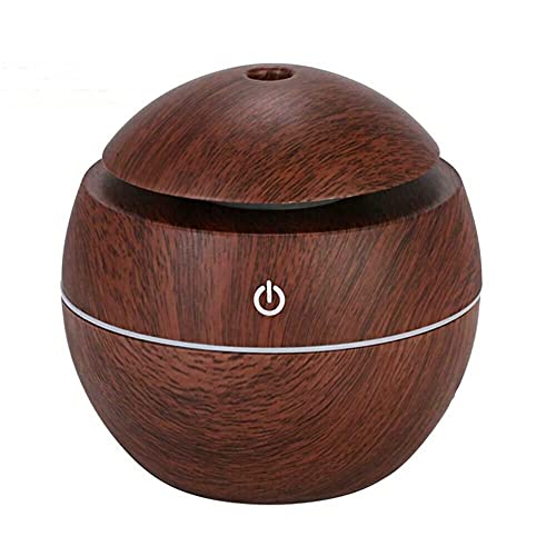 Electric Aromatherapy LED Essential Oil Diffuser – Humidifier and Air Diffuser with USB Connectivity for Office, Home, Study Or Room (Dark Wood)