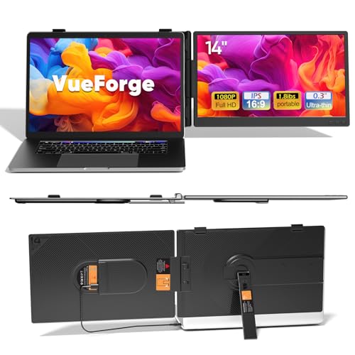 Image of Laptop Screen Extender, 14 inch FHD 1080P Dual Screen Monitor for Laptop Ultra-Light Portable Monitor with USB-C /HDMI, Plug & Play for Windows /Mac /Chrome /Android