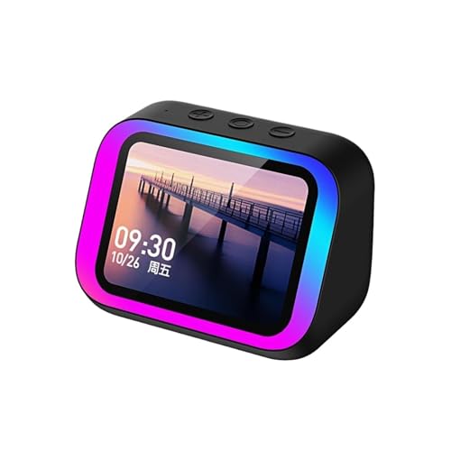 ZHJOPP Altoparlante Intelligente con Grande Schermo, chiamate vocali, Sveglia Intelligente, Schermo HD, Riproduzione Bluetooth, Album Fotografico elettronico Personalizzabile (Black)