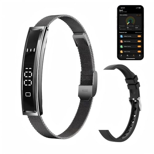 ZBNMY Health Smart Bracelet,Fitness Tracker with Heart Rate, Sleep Monitoring, Blood Oxygen, Step Counting for iOS and Android, No Subscription Fee, Waterproof(Black)