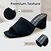 TQYEGQX Women's Heeled Sandals Square Open Toe comfortable Heeled Mules Chunky Block Low Heel On Slides