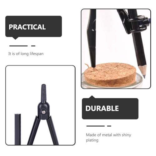 FDCGAS Bleistiftzirkel - Professioneller Kompass für Holzarbeiten, Klemmzirkel für Prüfungen, zweiteiliges Zirkelset für Studenten,für Geometrie, Zeichnen und Zeichnen